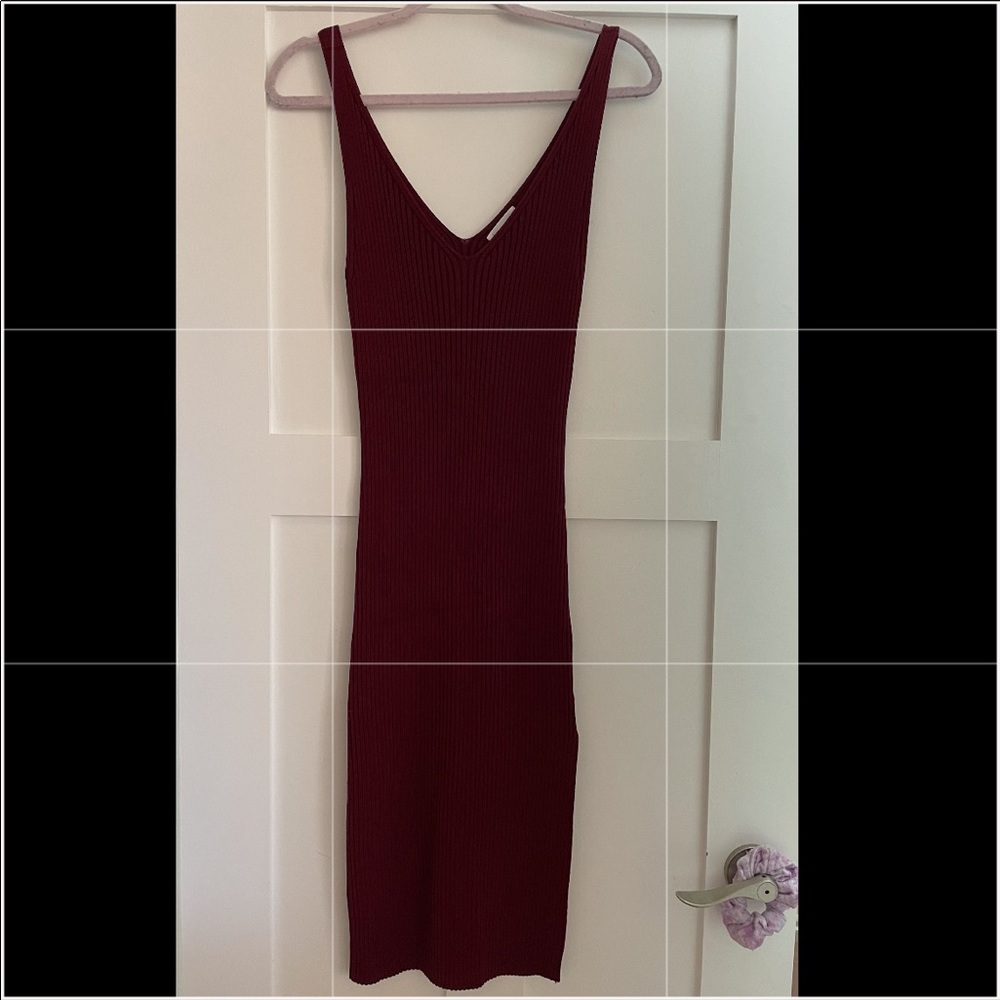xxs red leith dress with side slit